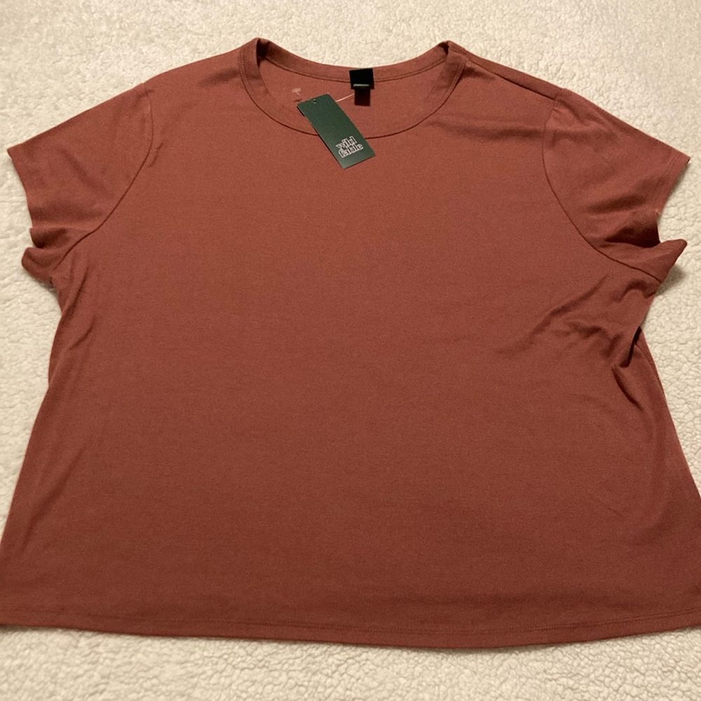 NWT Wild Fable Cinnamon Spice brown/orange short sleeve shirt Size 3XL